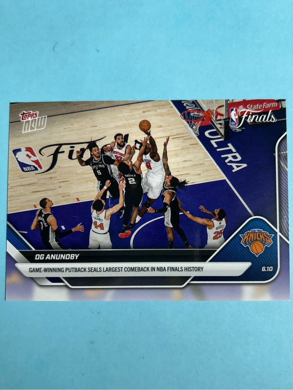 2026 Topps Now NBA Finals OG Anunoby Put back seals Largest Comeback Card #336